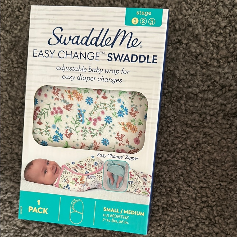 Brand new - unopened- SwaddleMe Easy Change Swaddle - Floral - 0-3 months